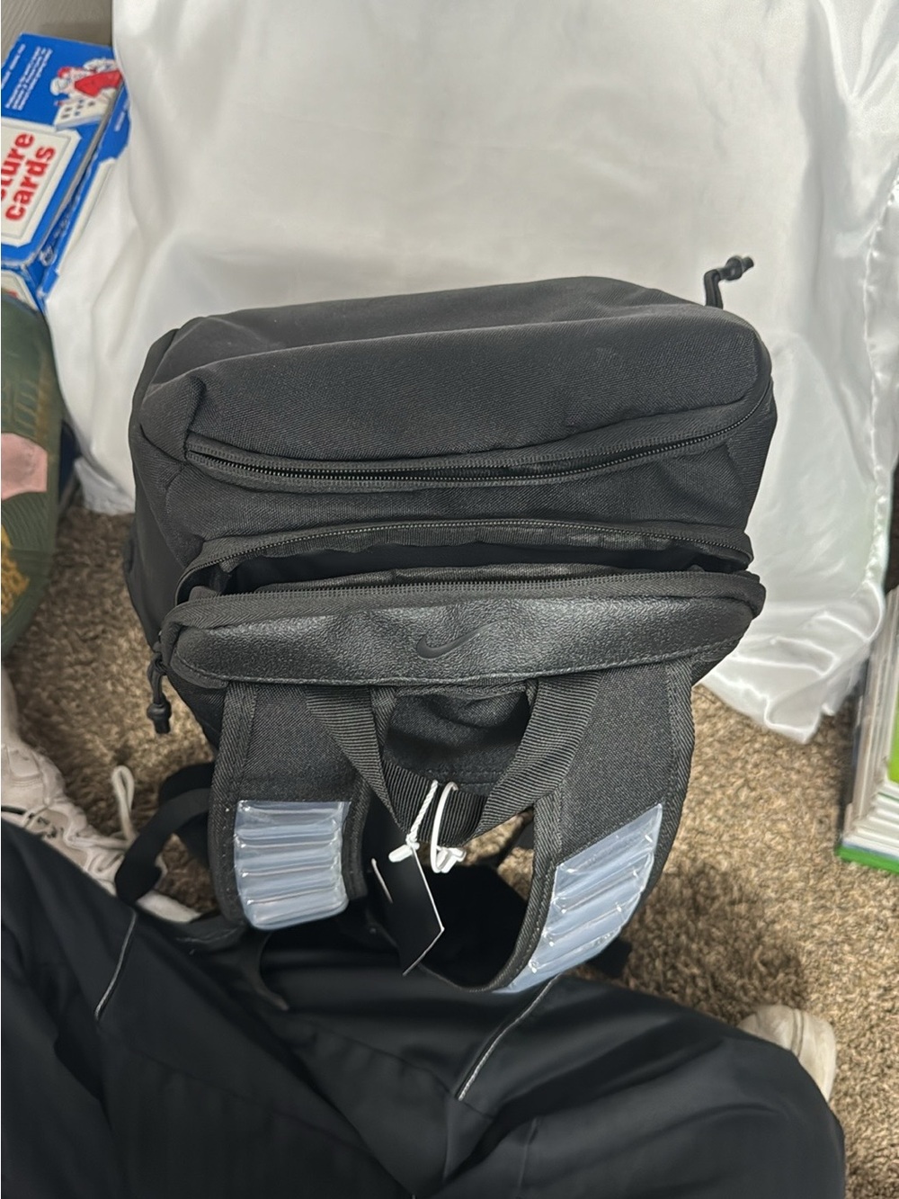 Nike Elite Pro Basketball Backpack Black Silver Laptop School Gym Bag New - Picture 5 of 5